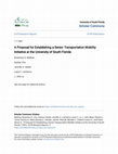 Research paper thumbnail of A Proposal for Establishing a Senior Transportation Mobility Initiative at the University of South Florida