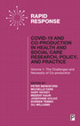 Research paper thumbnail of COVID-19 and Co-production in Health and Social Care Vol 2: Volume 2: Co-production Methods and Working Together at a Distance