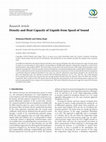 Research paper thumbnail of Density and Heat Capacity of Liquids from Speed of Sound