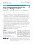 Research paper thumbnail of Effect of vapour pressure deficit on gas exchange of field-grown cotton