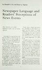 Research paper thumbnail of Newspaper Language and Readers' Perceptions of News Events