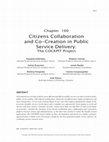 Research paper thumbnail of Citizens Collaboration and Co-Creation in Public Service Delivery