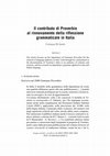 Research paper thumbnail of Il contributo di Proverbio al rinnovamento della riflessione grammaticale in Italia (in Omaggio a Germano Proverbio, a cura di A. Balbo e C. Onesti: https://lingue-antiche-e-moderne.it/issue/current/showToc)