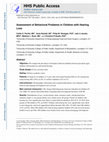 Research paper thumbnail of Assessment of Behavioral Problems in Children With Hearing Loss