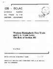 Research paper thumbnail of Western Hemisphere free trade and US trade laws: the role of section 301