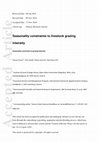 Research paper thumbnail of Seasonality constraints to livestock grazing intensity