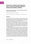 Research paper thumbnail of Evaluación y rediseño de pictogramas para un sistema wayfinding aplicado a Instituciones Públicas de Salud