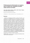 Research paper thumbnail of Preferencias de información en mujeres para el diseño de campañas sociales sobre cáncer de mama