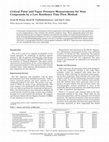 Research paper thumbnail of Critical Point and Vapor Pressure Measurements for Nine Compounds by a Low Residence Time Flow Method