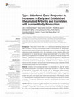 Research paper thumbnail of Type I Interferon Gene Response Is Increased in Early and Established Rheumatoid Arthritis and Correlates with Autoantibody Production