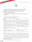 Research paper thumbnail of Surgical Thrombectomy in an 81-Year-Old Patient with Right Atrial Thrombus and Pulmonary Embolism