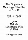 Research paper thumbnail of The Origin and Meaning of the Star of Romfá by Lui López