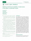 Research paper thumbnail of Defining mechanical instability in tuberculosis of the spine: a systematic review