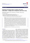 Research paper thumbnail of Predicting neurological deficit in patients with spinal tuberculosis – A single-center retrospective case-control study