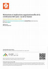 Research paper thumbnail of Motivations et implications organisationnelles de la certification ISO 14001 : cas de la Tunisie