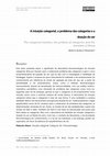 Research paper thumbnail of A intuição categorial, o problema das categorias e a doação do ser