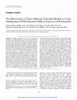 Research paper thumbnail of The Effectiveness of Three Different Curricular Models to Teach Fundamental ECMO Specialist Skills to Entry Level Perfusionists