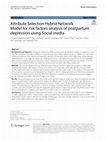 Research paper thumbnail of Attribute Selection Hybrid Network Model for risk factors analysis of postpartum depression using Social media