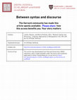 Research paper thumbnail of Between syntax and discourse