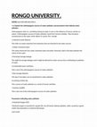 Research paper thumbnail of RONGO UNIVERSITY