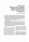 Research paper thumbnail of Profesyonel Muhasebecilik Mesleğinde Reklam Faaliyetlerinin Mesleki Ahlak Kuralları İçindeki Yeri