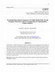 Research paper thumbnail of Developing Intercultural Competency in Public Health Study Abroad Program