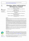 Research paper thumbnail of Cheating, culture and incentives: who deserves a bonus?