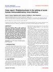 Research paper thumbnail of Case report: Rhabdomyolysis in the setting of acute human immunodeficiency virus infection