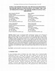 Research paper thumbnail of Public Transport Policies and the Road-based Public Transport Service in Developing Countries: The Case of Indigenous Public Transport Modes in Davao City, Philippines