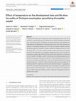 Research paper thumbnail of Effect of temperature on the development time and life‐time fecundity of <i>Trichopria anastrephae</i> parasitizing <i>Drosophila suzukii</i>