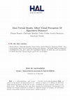 Research paper thumbnail of Does Virtual Reality Affect Visual Perception Of Egocentric Distance?