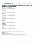 Research paper thumbnail of The burden of antibiotic resistance bacterial isolates from chickens, goats, cattle and pigs in Bvumbwe, Malawi