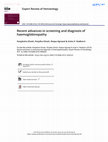 Research paper thumbnail of Recent advances in screening and diagnosis of hemoglobinopathy