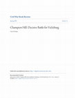 Research paper thumbnail of Champion Hill: Decisive Battle for Vicksburg