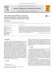 Research paper thumbnail of Study about the possibility to control the superparamagnetism–superferromagnetism transition in magnetic nanoparticle systems