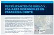 Research paper thumbnail of Fertilizantes de suelo y foliares disponibles en Patagonia Norte