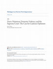 Research paper thumbnail of Davis/Hammon, Domestic Violence, and the Supreme Court: The Case for Cautious Optimism