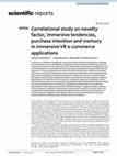 Research paper thumbnail of Correlational study on novelty factor, immersive tendencies, purchase intention and memory in immersive VR e-commerce applications