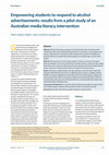 Research paper thumbnail of Empowering students to respond to alcohol advertisements: results from a pilot study of an Australian media literacy intervention