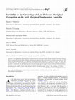 Research paper thumbnail of Variability in the Chronology of Late Holocene Aboriginal Occupation on the Arid Margin of Southeastern Australia