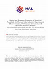 Research paper thumbnail of Optical and Transport Properties of Metal–Oil Nanofluids for Thermal Solar Industry: Experimental Characterization, Performance Assessment, and Molecular Dynamics Insights