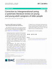 Research paper thumbnail of Correction to: Intergenerational caring: a systematic literature review on young and young adult caregivers of older people