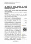 Research paper thumbnail of The impacts of gender education on female entreprenuership: Breaking the glass ceilings for a prosperous new Nigeria