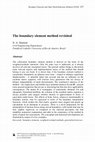 Research paper thumbnail of The boundary element method revisited