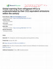 Research paper thumbnail of Global warming from refrigerant HFCs is underestimated by their CO2 equivalent emissions within the century