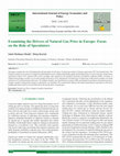 Research paper thumbnail of Examining the Drivers of Natural Gas Price in Europe - Focus on the Role of Speculators