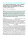 Research paper thumbnail of Effectiveness of Euphemism with and without Self-designed Pictorial Flashcard in the Form of Dental Pictionary as Behavior Modification Technique in 4–6-year-old Children: A Randomized Controlled Study