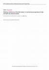 Research paper thumbnail of Welding method as influential factor of mechanical properties at high-strength low-alloyed steels