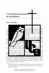 Research paper thumbnail of A los 30 años del martirio de San Romero