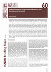 Research paper thumbnail of Underinvestment in Agricultural Research and Development Revisited